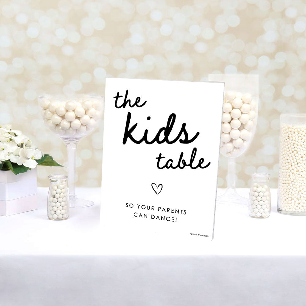 Kids Table Wedding Sign