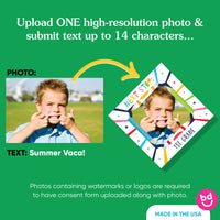 Custom photo area on kindergarten grad cap topper