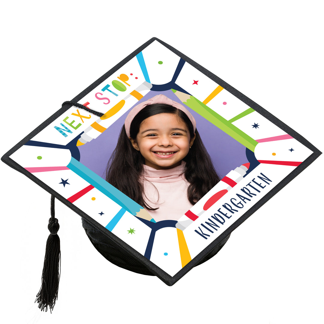 Kindergarten Here I Come graduation cap cover