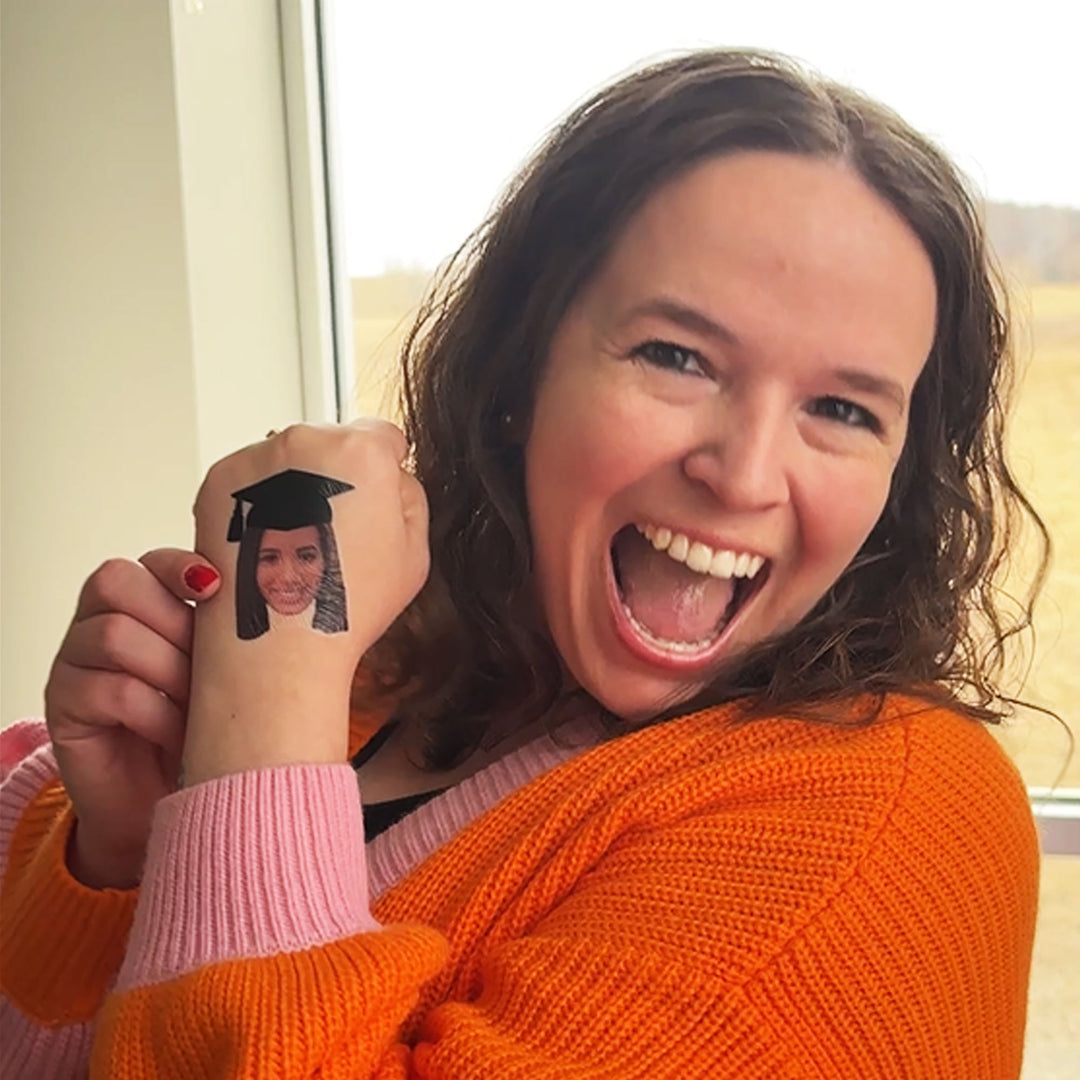 Custom Grad Cap Temporary Tattoos - 12 Ct
