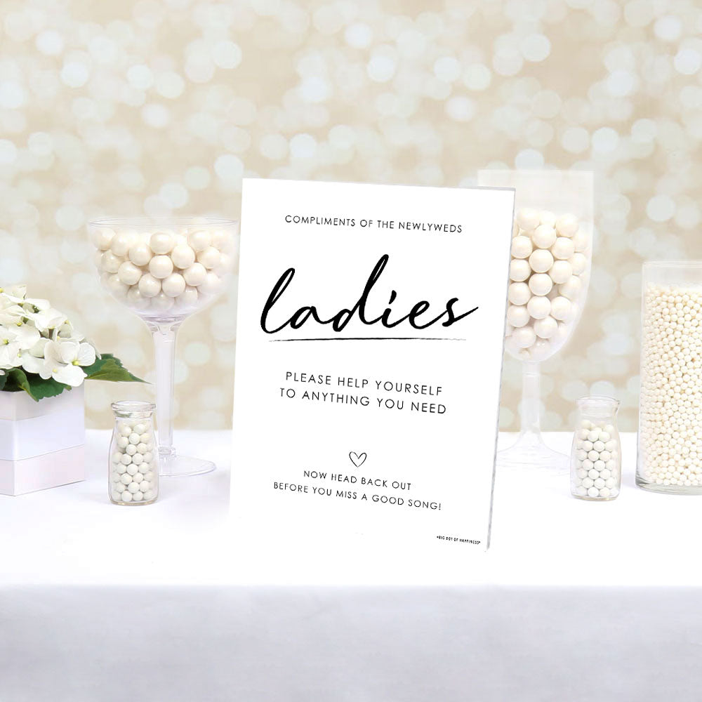 Ladies Bathroom Wedding Sign