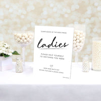 Ladies Bathroom Wedding Sign