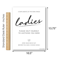 Ladies Bathroom Wedding Sign