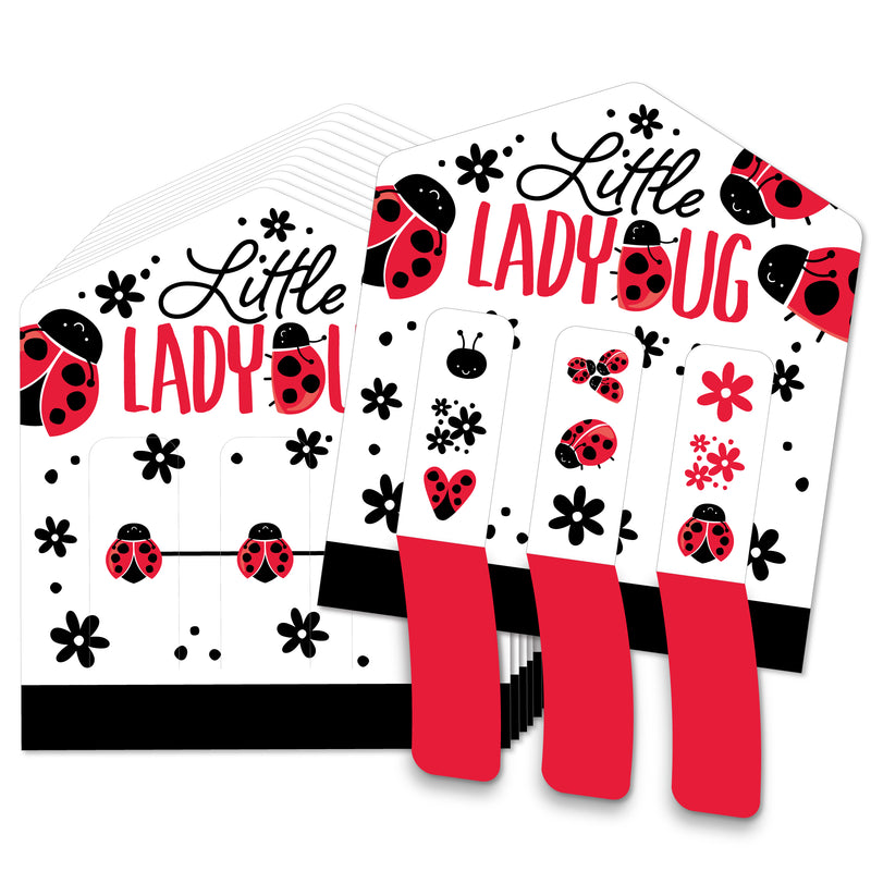 Happy Little Ladybug - Baby Shower or Birthday Party Game Pickle Cards - Pull Tabs 3-in-a-Row - Set of 12