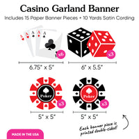 Casino Garland Banner - 15 Pc