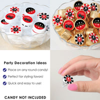 Las Vegas - Casino Party Small Round Candy Stickers - Party Favor Labels - 324 Count