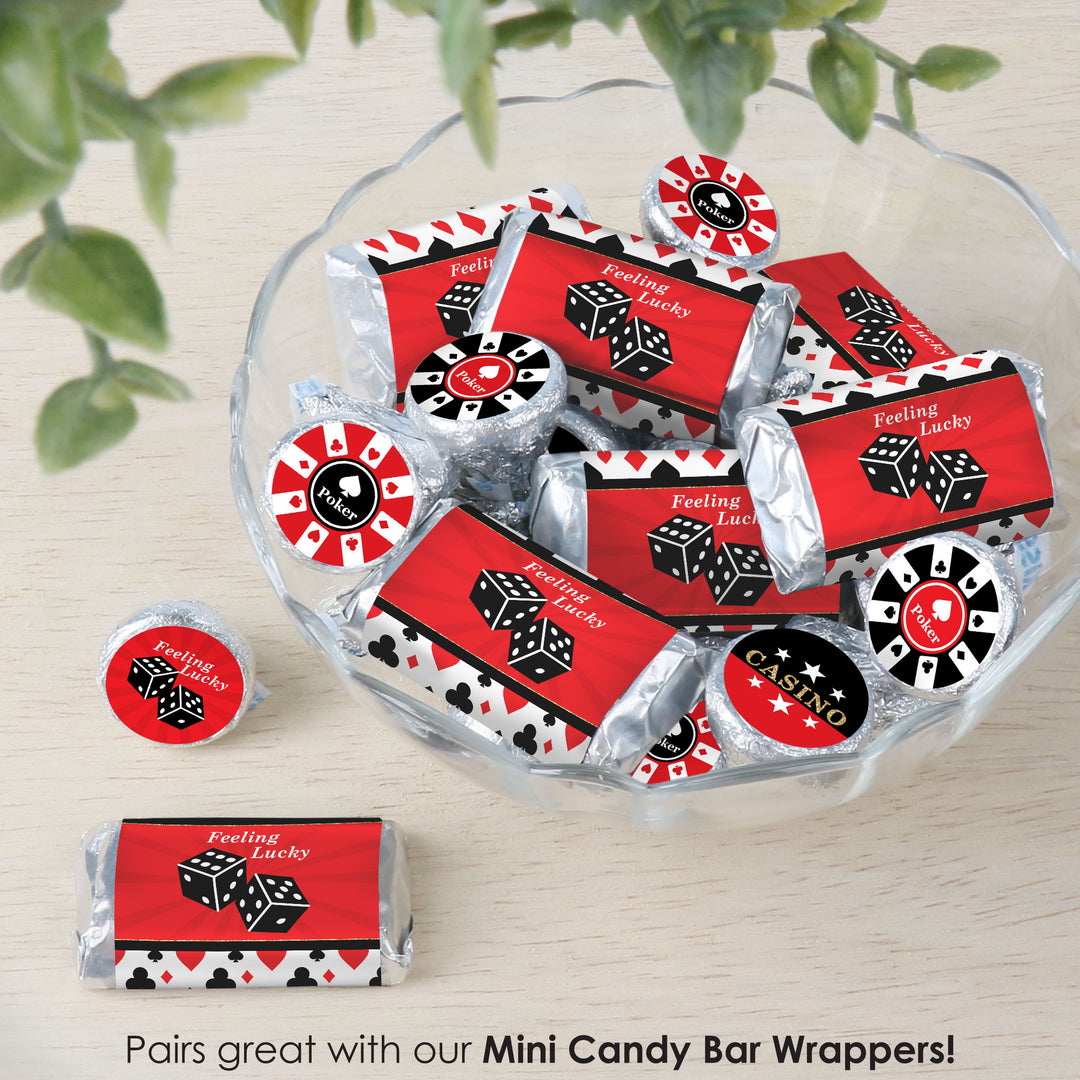 Las Vegas - Casino Party Small Round Candy Stickers - Party Favor Labels - 324 Count