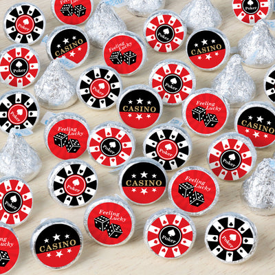 Las Vegas - Casino Party Small Round Candy Stickers - Party Favor Labels - 324 Count