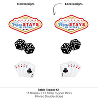 Las Vegas - Casino Party Centerpiece Sticks - Table Toppers - Set of 15