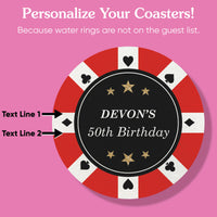 Custom Text Coasters - Las Vegas