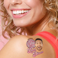 Custom Photo Last Disco - Bachelorette Party Favors - Fun Face Temporary Tattoos - Set of 12