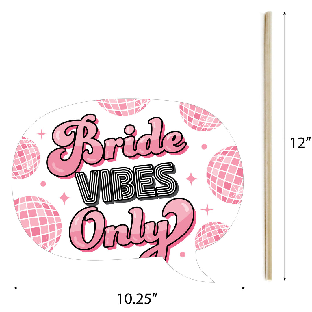 Last Disco - Personalized Bachelorette Party Photo Booth Props Kit - 20 Count