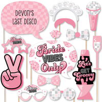 Last Disco - Personalized Bachelorette Party Photo Booth Props Kit - 20 Count