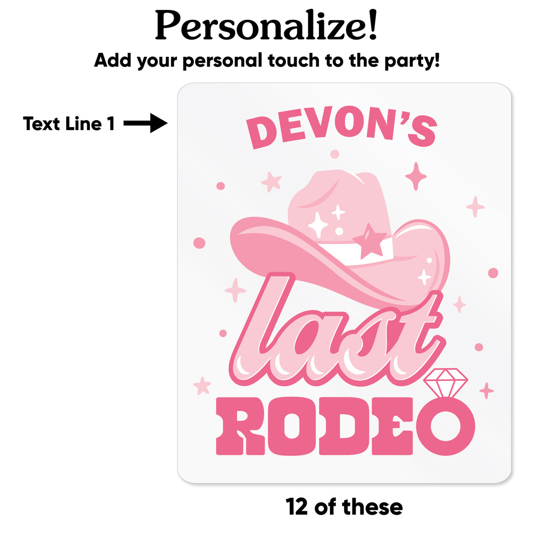 Custom Text Drink Pouches - Last Rodeo - 12 Ct