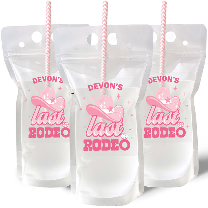 Custom Text Drink Pouches - Last Rodeo - 12 Ct