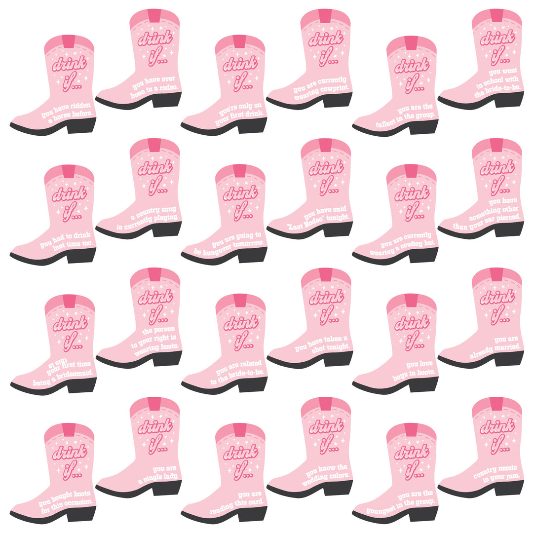 Drink If Game - Last Rodeo - Pink Cowgirl Bachelorette Party Game - 24 Count