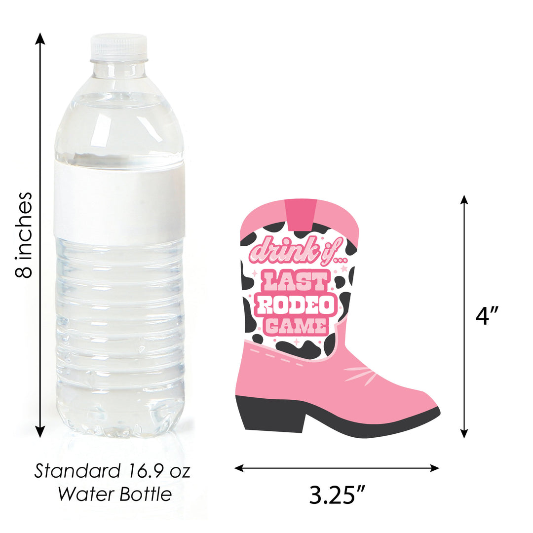 Drink If Game - Last Rodeo - Pink Cowgirl Bachelorette Party Game - 24 Count
