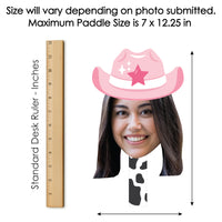 Custom Photo Last Rodeo - Pink Cowgirl Bachelorette Party Head Cut Out Photo Booth and Fan Props - Fun Face Cutout Paddles - Set of 6