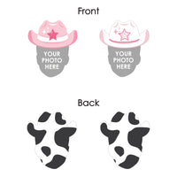 Custom Photo Last Rodeo - Pink Cowgirl Bachelorette Party Fun Face Paper Straw Decor - Set of 24