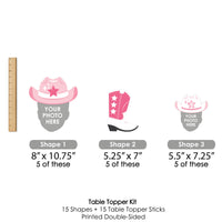 Custom Photo Last Rodeo - Pink Cowgirl Bachelorette Party Centerpiece Sticks - Fun Face Table Toppers - Set of 15