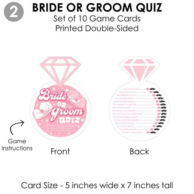 Last Rodeo - 4 Pink Cowgirl Bridal Shower Games - 10 Cards Each - Who Knows The Bride Best, Bride or Groom Quiz, What’s in Your Purse and Love - Gamerific Bundle