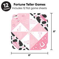 Last Rodeo - Pink Cowgirl Bachelorette Party Cootie Catcher Game - Truth or Dare Fortune Tellers - Set of 12