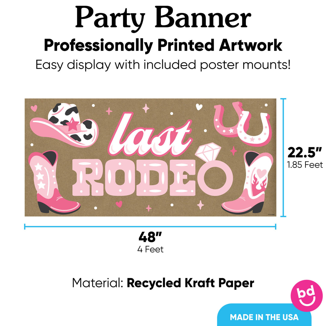 Last Rodeo banner with 8 mounts, 48x22.5 recycled kraft paper