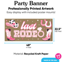 Last Rodeo banner with 8 mounts, 48x22.5 recycled kraft paper
