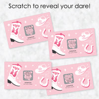 Last Rodeo - Pink Cowgirl Bachelorette Party Game Scratch Off Dare Cards - 22 Count