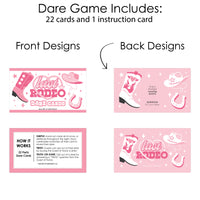 Last Rodeo - Pink Cowgirl Bachelorette Party Game Scratch Off Dare Cards - 22 Count
