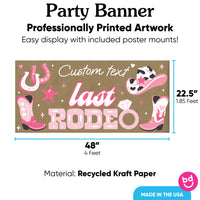 Western party kraft banner 48x22.5 inches with 8 poster mounts