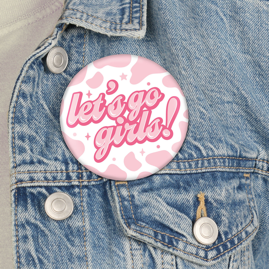 Last Rodeo - 3 inch Pink Cowgirl Bachelorette Party Badge - Pinback Buttons - Set of 8