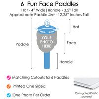 Corrugated plastic fun face paddle with handle and one-sided print