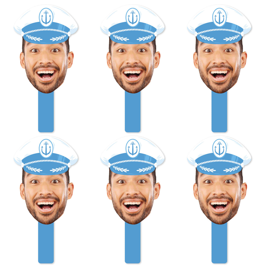 Last Toast on the Coast nautical captain hat fun face paddle set for bachelorette party