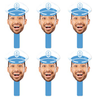 Last Toast on the Coast nautical captain hat fun face paddle set for bachelorette party