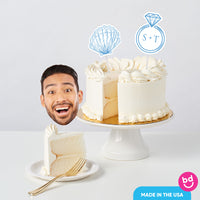 Beach bachelorette party cake with topper