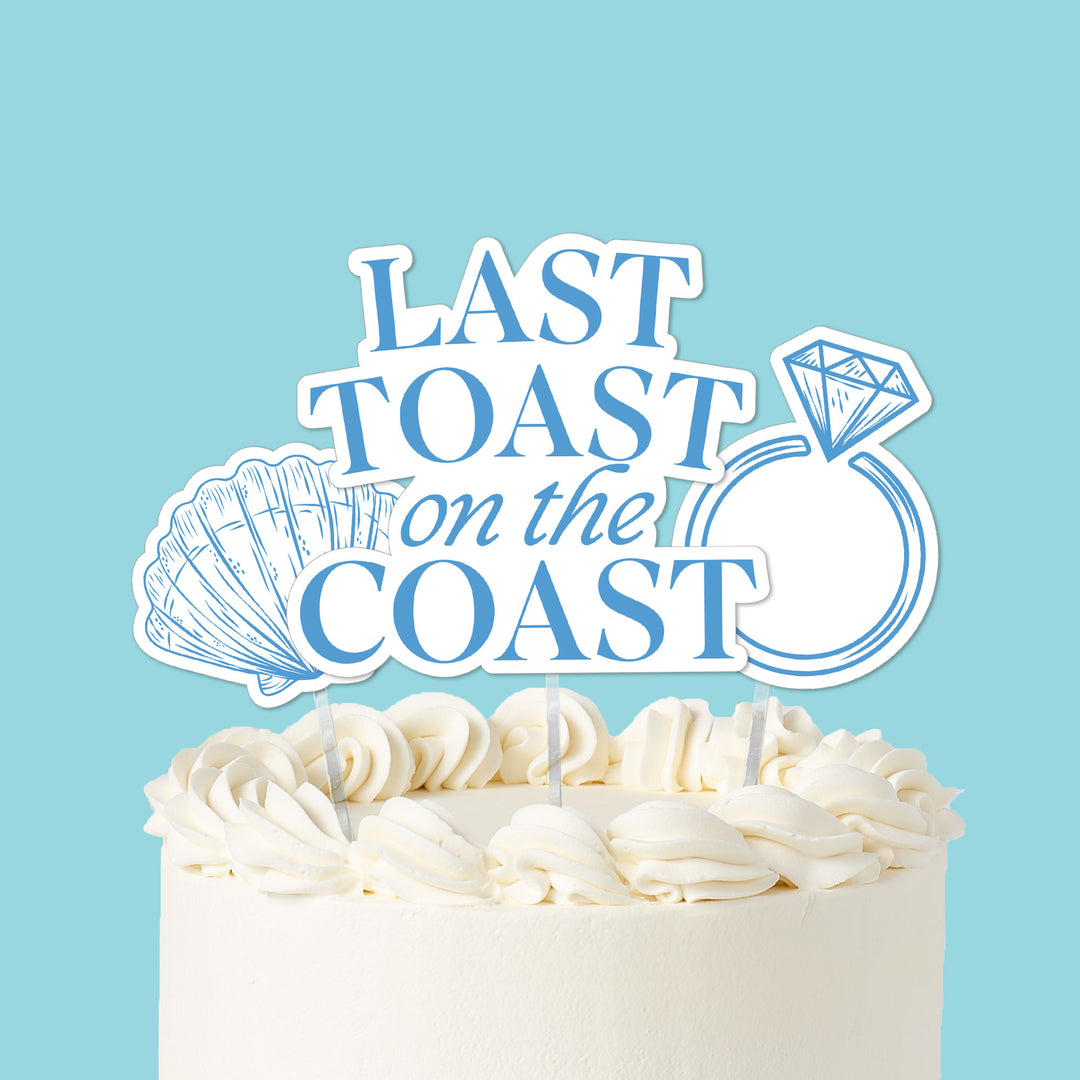 last toast on the coast cake toppers 3 piece set on cake