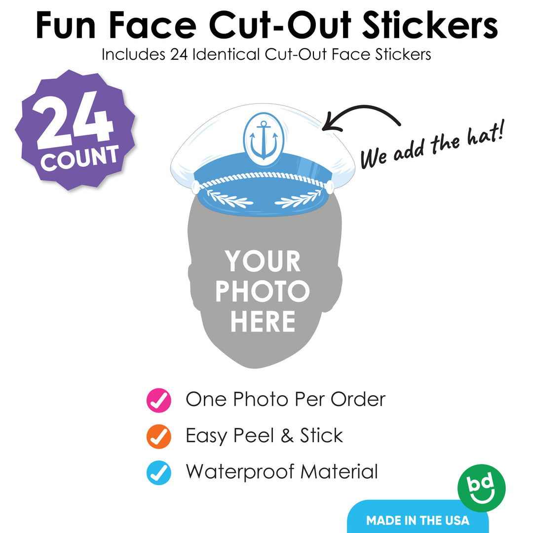Custom Face Last Toast on the Coast Cut-Out Stickers - 24 Ct