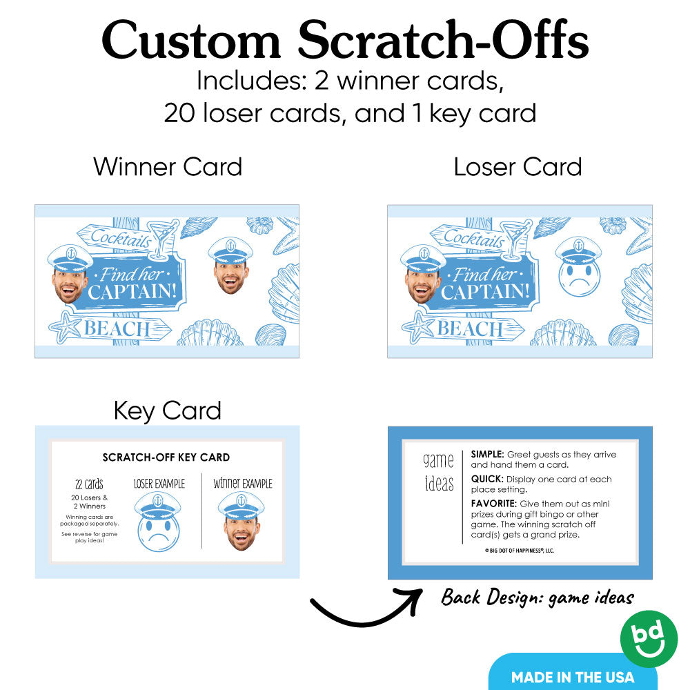 Custom Face Last Toast on the Coast Scratch Off Card Game - 22 Ct