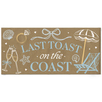 Last Toast on the Coast kraft paper banner for beach bachelorette party