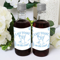 Last Toast on the Coast Mini Wine Bottle Labels - 16 Ct