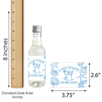 Last Toast on the Coast Mini Wine Bottle Labels - 16 Ct