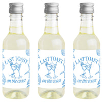 Last Toast on the Coast Mini Wine Bottle Labels - 16 Ct