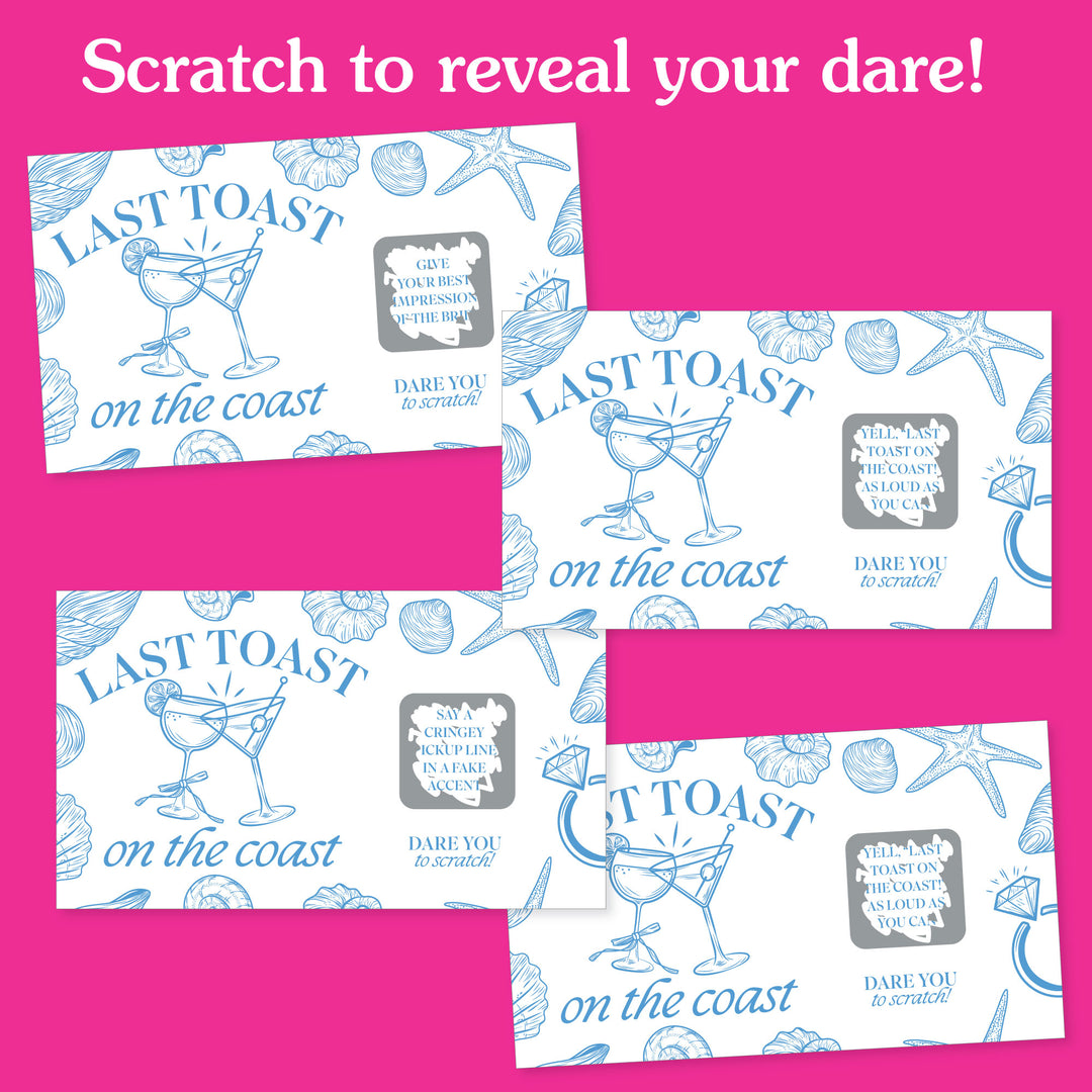 Last Toast on the Coast Dare Scratch Off Card Game - 22 Ct