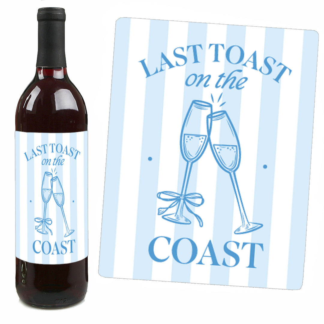 Last Toast on the Coast Wine Bottle Labels - 4 Ct