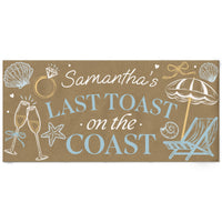 Last Toast on the Coast personalized kraft beach bachelorette banner
