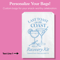 Custom Text Paper Treat Bags - Last Toast On The Coast - 100 Ct