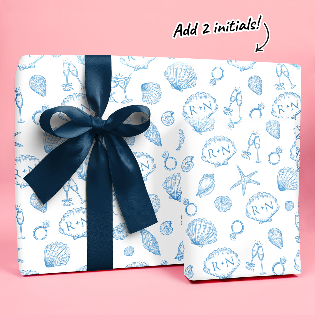 Custom Text Last Toast on the Coast Bachelorette Wrapping Paper