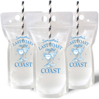 Custom Text Drink Pouches - Last Toast on the Coast - 12 Ct
