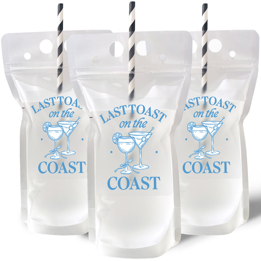 Drink Pouches - Last Toast on the Coast - 12 Ct